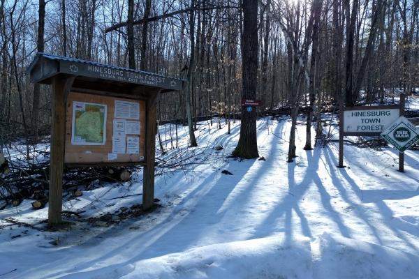 Hinesburg Town Forest Kiosk in snow