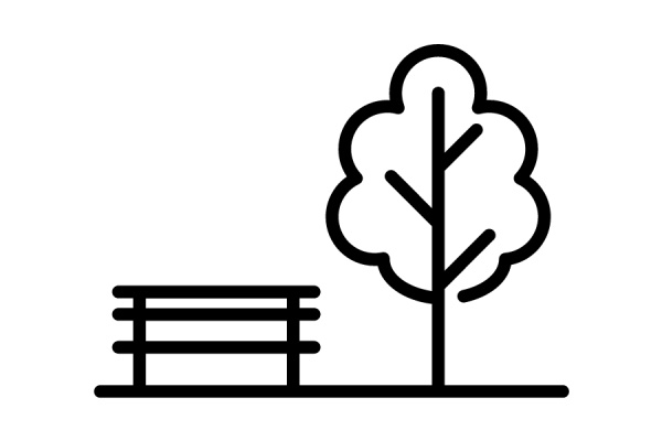 icon tree and bench