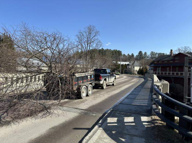Crabapple on truck being moved to new location