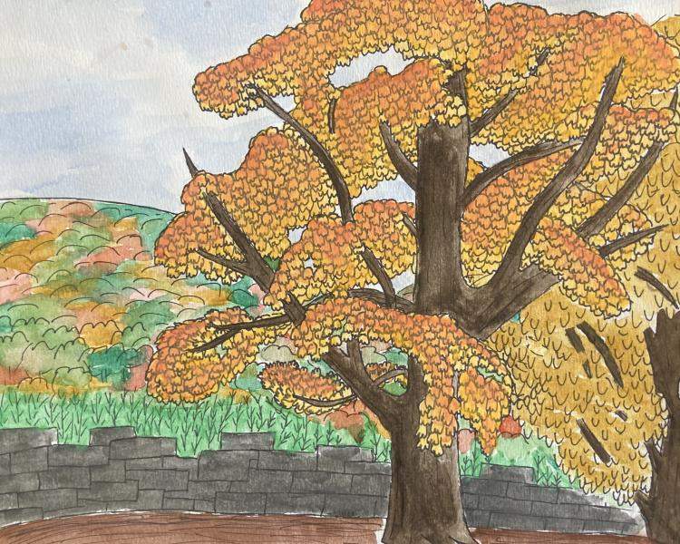 Growing Works of Art Tree in fall